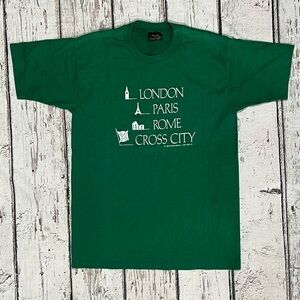 Vintage 80s London - Paris - Rome - Cross City 1980s Destination Tshirt Large